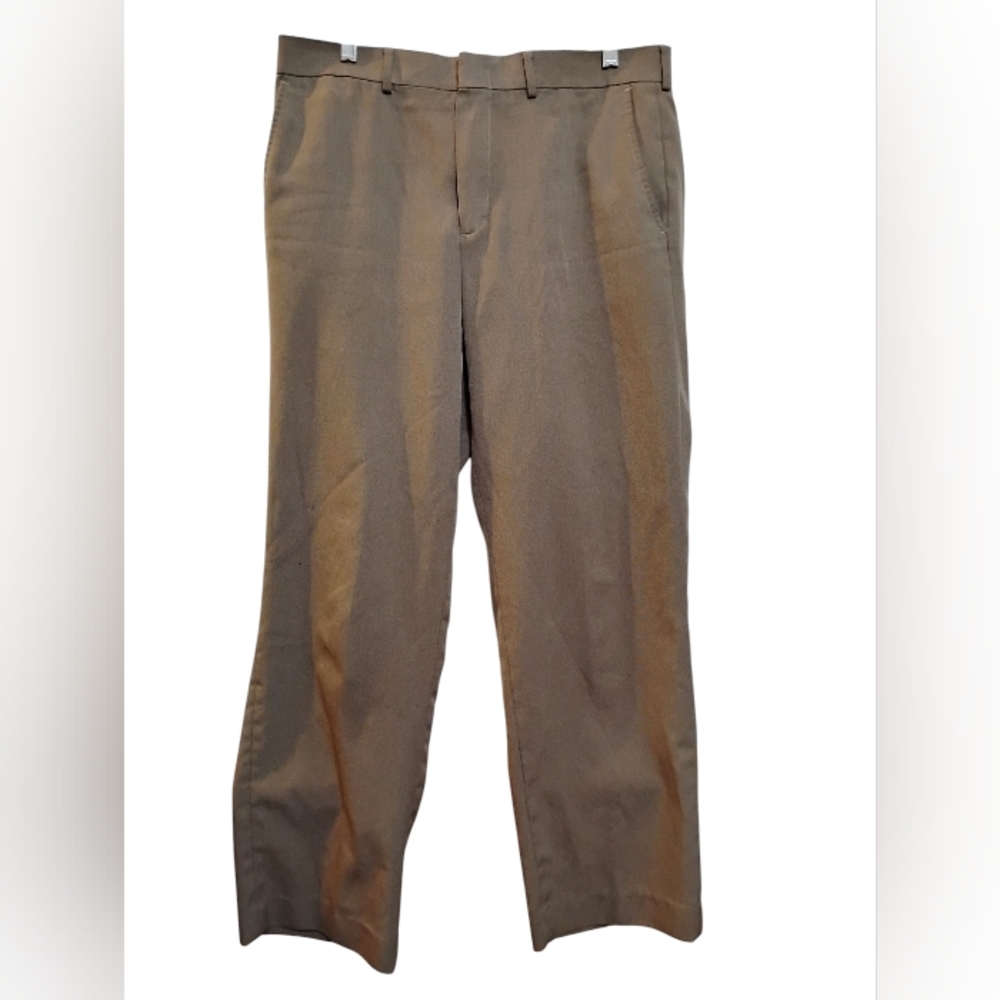 DAVID TAYLOR (R) Men's Tan Pants Lightweight 100%Polyester 34 x 30